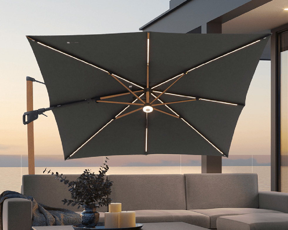 Eclairage Led autonomie solaire Parasol LED