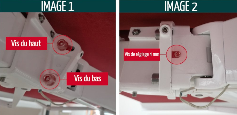 régler l'inclinaison d'un double pente Duox Diagrammes de réglage d'inclinaison store double pente Duox