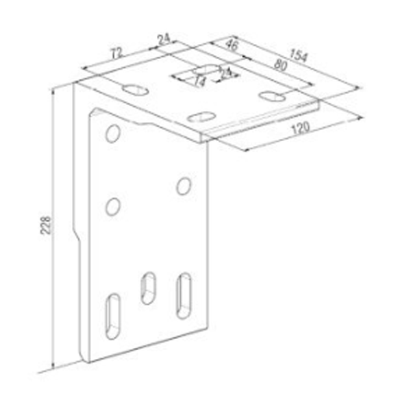 Equerre de fixation plafond storebox400 Equerre plafond storebox400