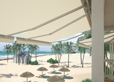 Résistance au vent Maison de plage avec un Store banne