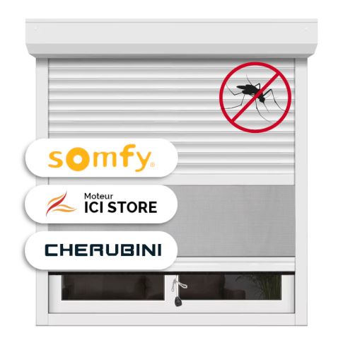 Volet roulant avec moustiquaire intégrée motorisé