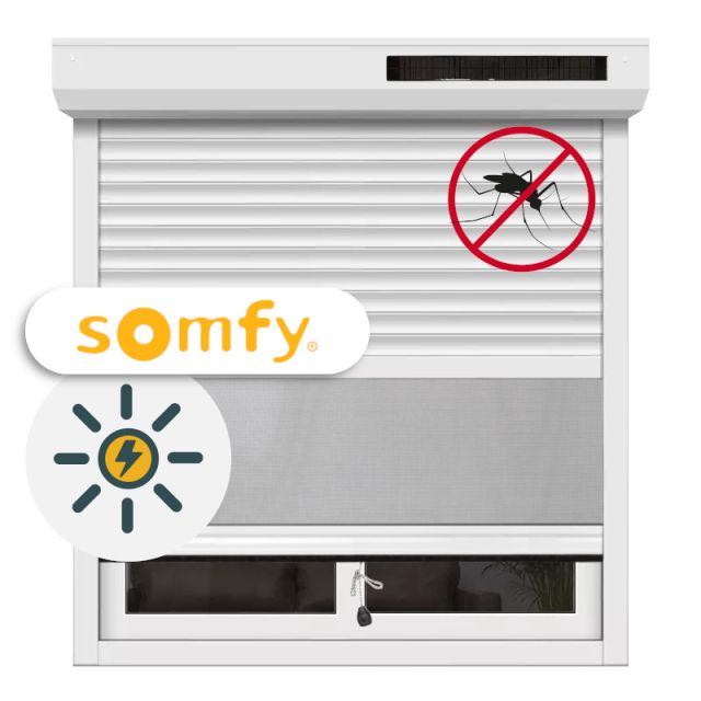volet roulant solaire moustiquaire intégrée moteur Somfy