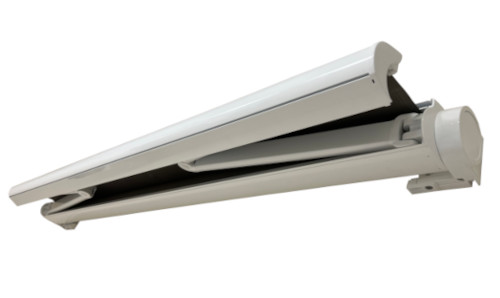 Vue du store à coffre pour double pente XL Store banne coffre pour double pente XL