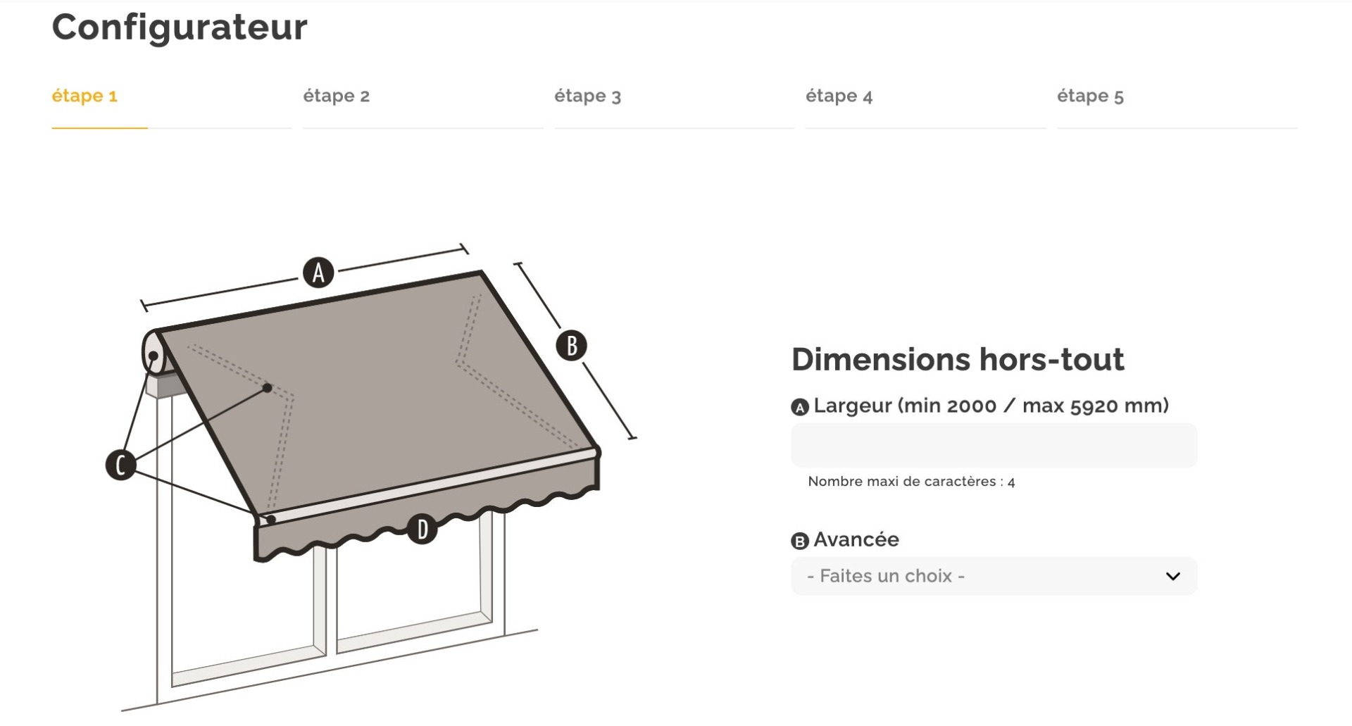 Utilisez notre configurateur de store banne pour des choix sur mesure. Personnalisez votre store banne avec notre configurateur en ligne.