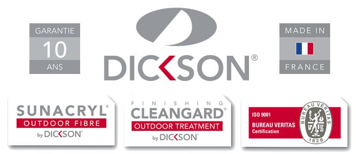 Tissus techniques d'extérieur de premier plan pour aménagements extérieurs Logo Dickson, leader mondial en tissus techniques d'extérieur